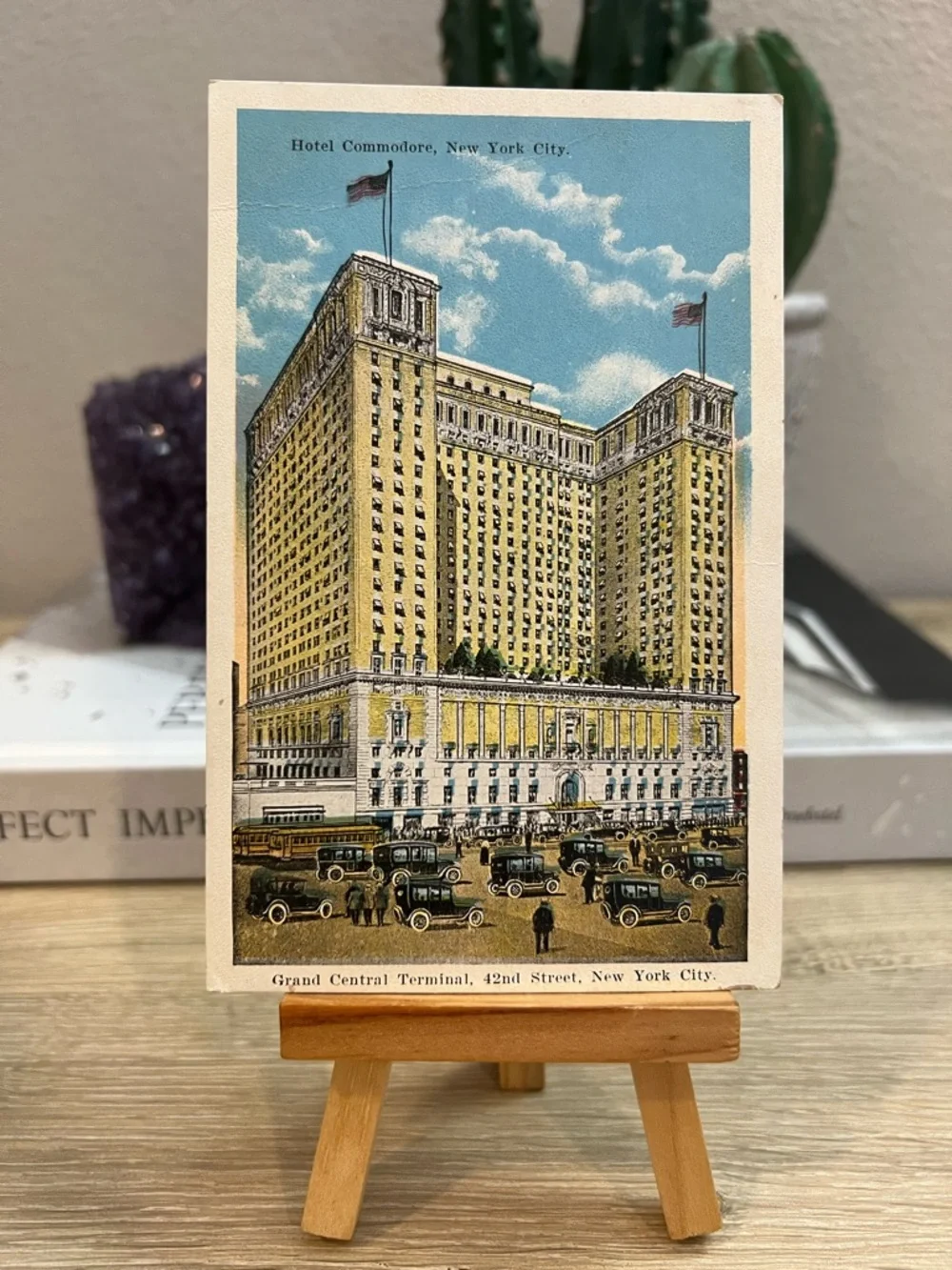 Antique 1920s Postcard Hotel Commodore NYC Grand Central Terminal White‎ Border